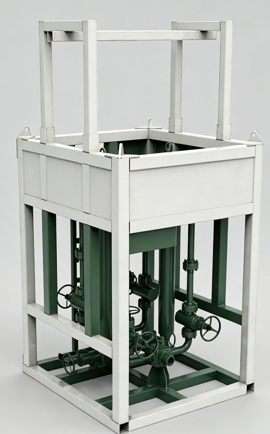 Dual-Pot Sand Filter verde em skid branco